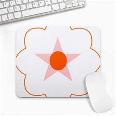 Test Flower Star Circle Orange Large Mousepads by Mariart