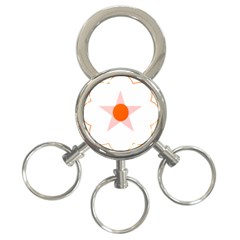 Test Flower Star Circle Orange 3-ring Key Chains