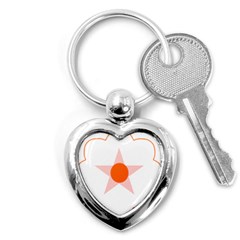 Test Flower Star Circle Orange Key Chains (heart) 