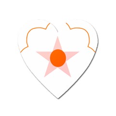 Test Flower Star Circle Orange Heart Magnet by Mariart