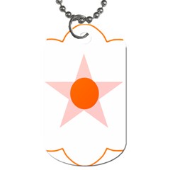 Test Flower Star Circle Orange Dog Tag (one Side) by Mariart