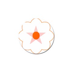 Test Flower Star Circle Orange Golf Ball Marker (4 Pack)