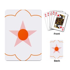 Test Flower Star Circle Orange Playing Card by Mariart