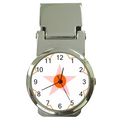 Test Flower Star Circle Orange Money Clip Watches