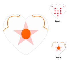 Test Flower Star Circle Orange Playing Cards (heart)  by Mariart