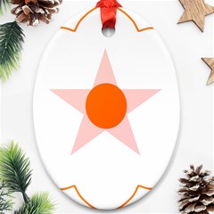 Test Flower Star Circle Orange Oval Ornament (two Sides) by Mariart