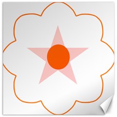 Test Flower Star Circle Orange Canvas 20  X 20  