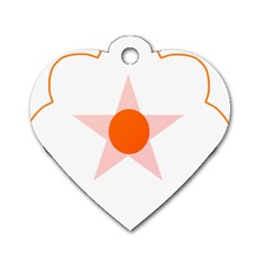 Test Flower Star Circle Orange Dog Tag Heart (two Sides) by Mariart