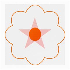 Test Flower Star Circle Orange Medium Glasses Cloth