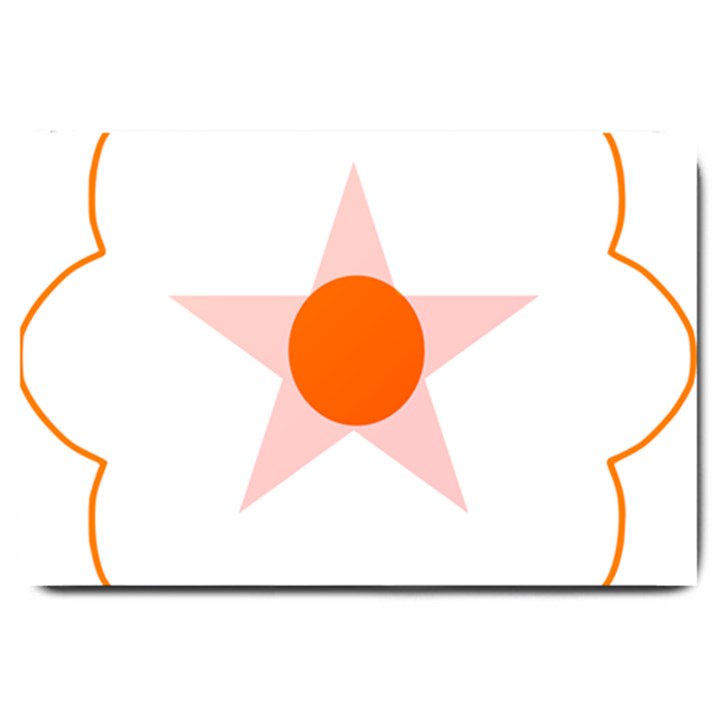 Test Flower Star Circle Orange Large Doormat 