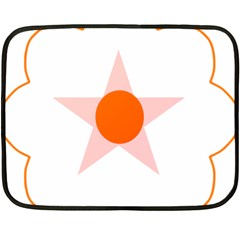 Test Flower Star Circle Orange Fleece Blanket (mini) by Mariart