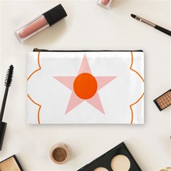 Test Flower Star Circle Orange Cosmetic Bag (medium) 