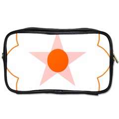 Test Flower Star Circle Orange Toiletries Bags by Mariart