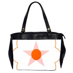 Test Flower Star Circle Orange Office Handbags (2 Sides) 