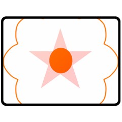 Test Flower Star Circle Orange Fleece Blanket (large) 