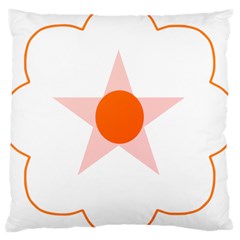 Test Flower Star Circle Orange Large Cushion Case (one Side) by Mariart