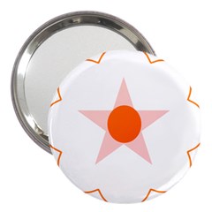 Test Flower Star Circle Orange 3  Handbag Mirrors by Mariart