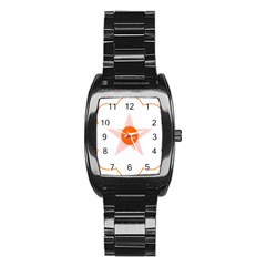 Test Flower Star Circle Orange Stainless Steel Barrel Watch by Mariart