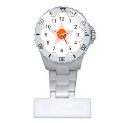 Test Flower Star Circle Orange Plastic Nurses Watch by Mariart