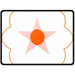 Test Flower Star Circle Orange Double Sided Fleece Blanket (Large)  80 x60  Blanket Front