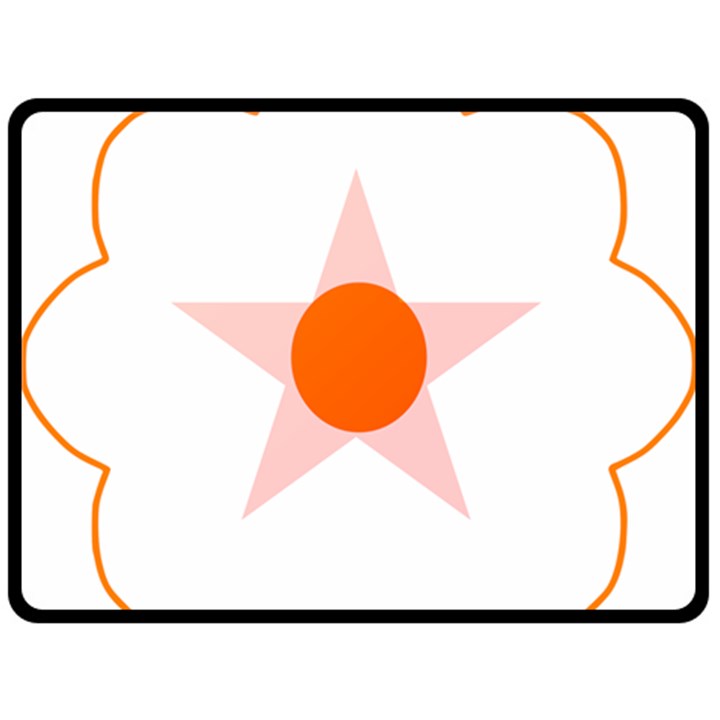 Test Flower Star Circle Orange Double Sided Fleece Blanket (Large) 