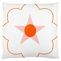 Test Flower Star Circle Orange Standard Flano Cushion Case (two Sides)