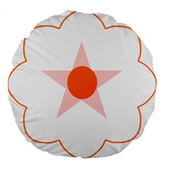 Test Flower Star Circle Orange Large 18  Premium Flano Round Cushions