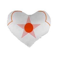 Test Flower Star Circle Orange Standard 16  Premium Flano Heart Shape Cushions