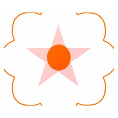 Test Flower Star Circle Orange Double Sided Flano Blanket (small) 