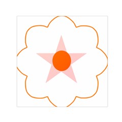 Test Flower Star Circle Orange Small Satin Scarf (square) by Mariart