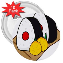 Sushi Food Japans 3  Buttons (10 Pack) 