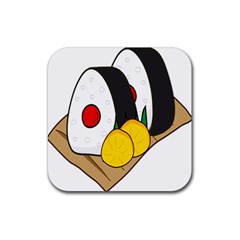 Sushi Food Japans Rubber Coaster (square)  by Mariart