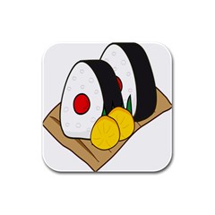 Sushi Food Japans Rubber Square Coaster (4 Pack)  by Mariart