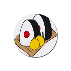 Sushi Food Japans Rubber Coaster (round)  by Mariart