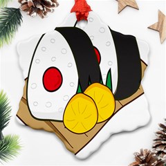 Sushi Food Japans Snowflake Ornament (two Sides)