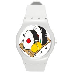 Sushi Food Japans Round Plastic Sport Watch (m) by Mariart