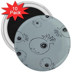 Tiny Octopus 3  Magnets (10 Pack)  by Mariart