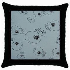 Tiny Octopus Throw Pillow Case (black)