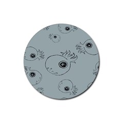 Tiny Octopus Rubber Coaster (round)  by Mariart