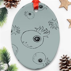 Tiny Octopus Oval Ornament (two Sides) by Mariart