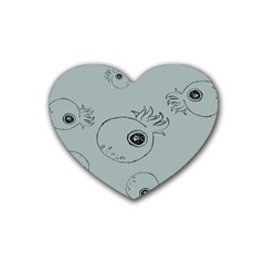 Tiny Octopus Rubber Coaster (heart)  by Mariart