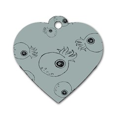 Tiny Octopus Dog Tag Heart (one Side)