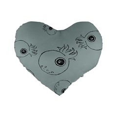 Tiny Octopus Standard 16  Premium Heart Shape Cushions by Mariart