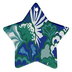 Tropics Leaf Bluegreen Ornament (Star)