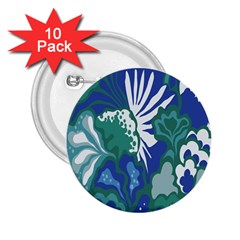 Tropics Leaf Bluegreen 2.25  Buttons (10 pack) 