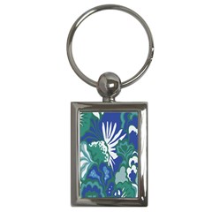 Tropics Leaf Bluegreen Key Chains (Rectangle) 