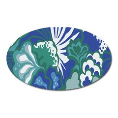 Tropics Leaf Bluegreen Oval Magnet