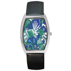 Tropics Leaf Bluegreen Barrel Style Metal Watch