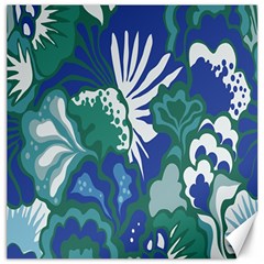 Tropics Leaf Bluegreen Canvas 12  x 12  