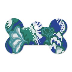 Tropics Leaf Bluegreen Dog Tag Bone (one Side) by Mariart